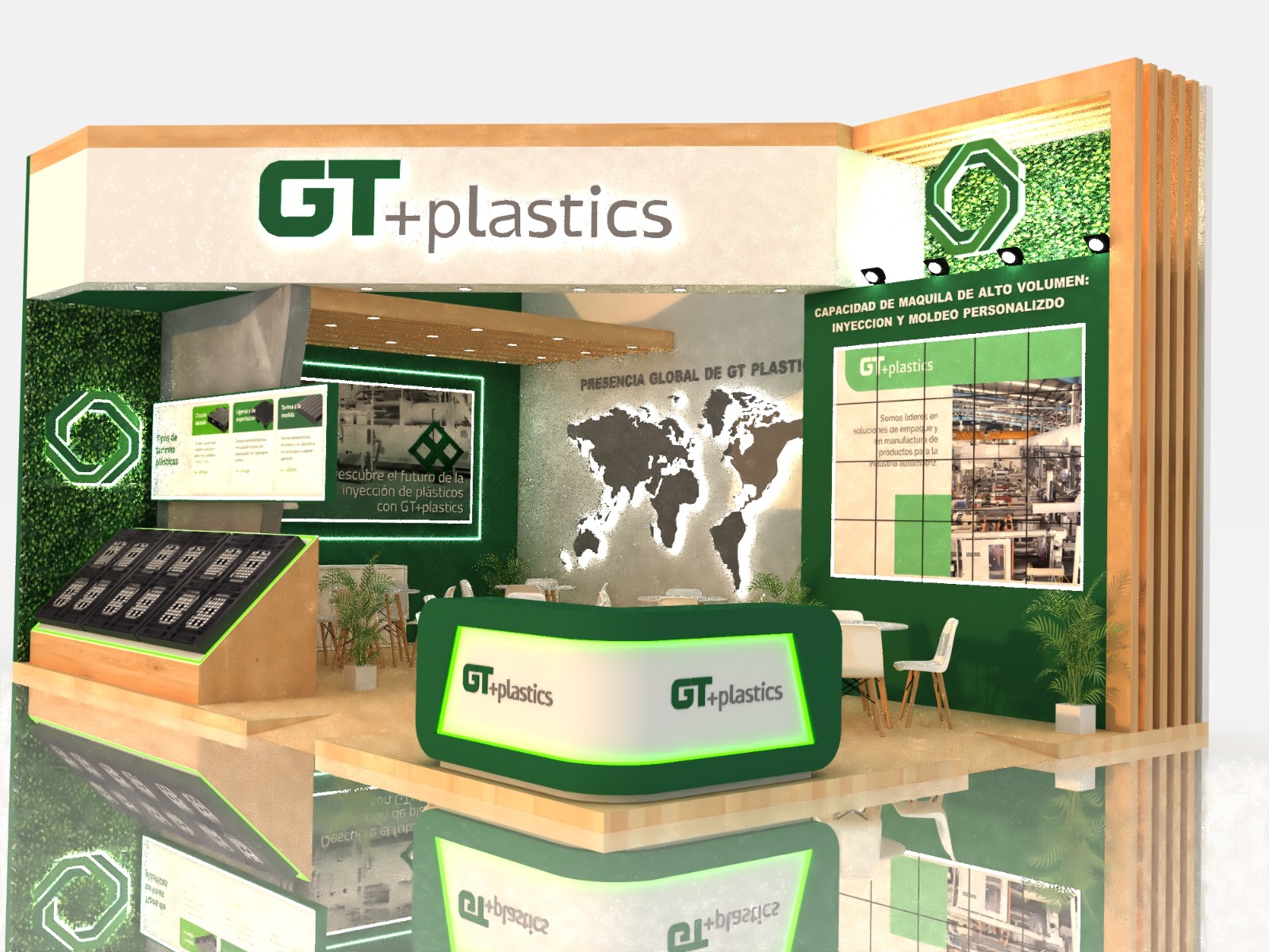 stand custom en madera eco tecnologico esquina expopack mexico renta 0